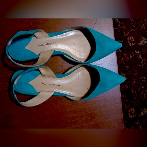 Paul Andrew Blue Tweed Slingbacks/Flats/Shoes Size 38.5 - Picture 3 of 3